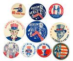 UNCLE SAM WORLD WAR II ERA BUTTON COLLECTION.