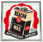 “BEACON WAX” LIGHT-UP ELECTRIC DOUBLE-SIDED SIGN.