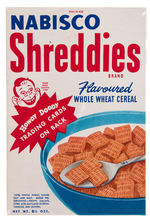 “NABISCO SHREDDIES” CEREAL BOX WITH “HOWDY DOODY TRADING CARDS”.