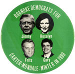 JIMMY CARTER GROUP OF FIVE COATTAIL BUTTONS.