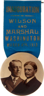 WILSON AND MARSHAL LARGE INAUGURAL JUGATE RIBBON BADGE.