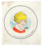 LITTLE ORPHAN ANNIE 1930s PIN-BACK BUTTON ORIGINAL ART.