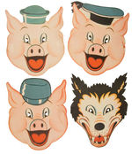 LARGE GROUP OF 1930S DISNEY CHARACTER MASKS.