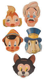 LARGE GROUP OF 1930S DISNEY CHARACTER MASKS.