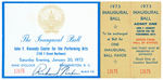 "RICHARD NIXON" AUTOGRAPH ON COMPLETE TICKET TO HIS INAUGURAL BALL AND MORE.