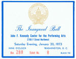 "RICHARD NIXON" AUTOGRAPH ON COMPLETE TICKET TO HIS INAUGURAL BALL AND MORE.