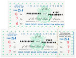 "RICHARD NIXON" AUTOGRAPH ON COMPLETE TICKET TO HIS INAUGURAL BALL AND MORE.