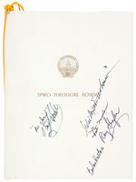 AGNEW INAUGURAL RECEPTION PROGRAM WITH MULTIPLE AUTOGRAPHS.