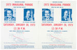 NIXON 1973 INAUGURAL PRESS PHOTO, PARADE HANDBILLS, GUIDE & SNAPSHOT.