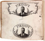 "TEDDY" ROOSEVELT CIGAR LABELS IN PRINTERS PROGRESSIVE PROOF FOLDERS (THREE) 1908.