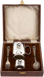 MICKEY MOUSE ENGLISH CHILDREN'S SILVERPLATE BOXED SET.