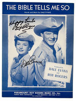 ROY ROGERS & DALE EVANS SIGNED SHEET MUSIC.