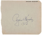 BASEBALL LEGEND ROGERS HORNSBY SIGNATURE.