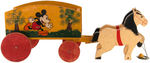 MICKEY MOUSE LARGE SIZE HORSE CART PULL TOY.
