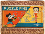 MICKEY MOUSE/BETTY BOOP "PUZZLE RING" BOXED SET.