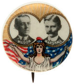 "WILSON/MARSHAL" BEAUTIFUL MISS LIBERTY JUGATE BUTTON.