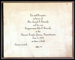 ROSE KENNEDY "TEA" INVITATION FOR JFK SENATE CAMPAIGN.