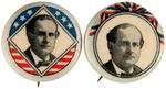 BRYAN QUARTET OF SINGLE PICTURE BUTTONS FROM 1900 AND SEN. CHARLES DICK COLLECTION.