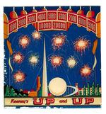 1939 NYWF “KEENEY’S UP AND UP” PINBALL MACHINE BACK GLASS.