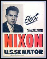 NIXON FOR SENATOR 1950 CARDBOARD POSTER.