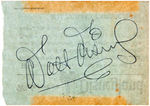 WALT DISNEY SIGNED "DISNEYLAND" TICKET PAPER.