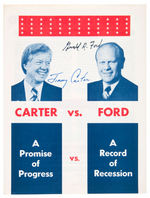 “CARTER VS. FORD”  1976 BROCHURE SIGNED BY BOTH CARTER & FORD.