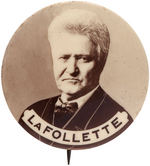 "LaFOLLETTE" RARE REAL PHOTO BUTTON FROM 1924.