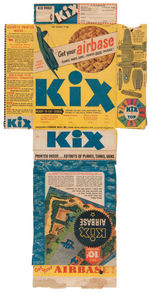 KIX AIRBASE CEREAL BOX WITH LARGE FOLD-OUT PREMIUM AND MAILER.