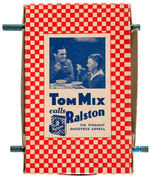 "TOM MIX WESTERN MOVIE - RUSTLERS ROUND-UP" PREMIUM CARDBOARD MECHANICAL VIEWER.