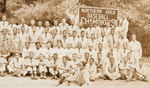 CCC CAMP PANORAMIC PHOTO FEATURING MOSTLY AFRICAN-AMERICANS INCLUDING CHAMPIONSHIP BASEBALL TEAM.