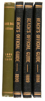 “REACH’S OFFICIAL BASE BALL GUIDE” BOOKS FOR 1888,1889,1890, 1899-1900.