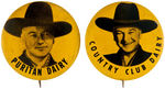 HOPALONG CASSIDY DAIRY PROMOTION BUTTONS CIRCA 1950.