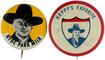 HOPALONG CASSIDY DAIRY PROMOTION BUTTONS CIRCA 1950.