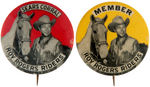 ROY ROGERS AND TRIGGER QUARTET OF BUTTONS WITH THREE BEING 1950s CLUB MEMBER BUTTONS.