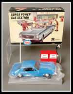 "SUPER POWER GAS STATION" BOXED SET WITH BATTERY OPERATED MUSTANG.