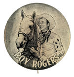 "ROY ROGERS" SCARCE LARGE 1940s BUTTON.