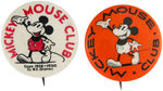 “MICKEY MOUSE CLUB” PAIR OF EARLY 1930s BUTTONS.