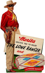 "MERITA INVITES YOU TO ENJOY THE LONE RANGER" STORE STANDEE.