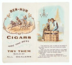 "BEN-HUR CIGARS THEY SATISFY" RISQUE TRADE CARD FOLDER.