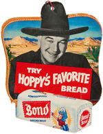 HOPALONG CASSIDY - BOND BREAD FAN PULL ADVERTISING SIGN.