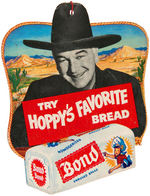 HOPALONG CASSIDY - BOND BREAD FAN PULL ADVERTISING SIGN.