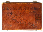 WWII SERVICEMAN'S PERSONAL LEATHER SUITCASE WITH PIN-UP FOLK ART ORIGINAL ART.