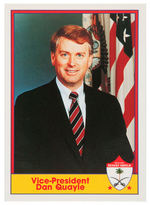 DAN QUAYLE SIGNED PHOTO AND CARD FROM ORIOLES OPENING DAY 1991.