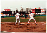 DAN QUAYLE SIGNED PHOTO AND CARD FROM ORIOLES OPENING DAY 1991.