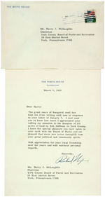 NIXON AS PRESIDENT LETTER RE YORK COUNTY PA LAND TO BECOME A PARK NAMED IN HIS HONOR.