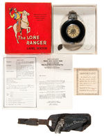 "THE LONE RANGER LAPEL WATCH" BOXED WITH GUN HOLSTER FOB.