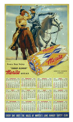 LONE RANGER/MERITA BREAD 1953 CALENDAR.