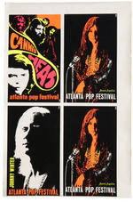 ATLANTA INTERNATIONAL POP FESTIVAL POSTERS UNCUT SHEET.