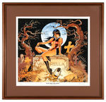 DAVE STEVENS SIGNED & FRAMED VAMPIRELLA "BACK FROM THE GRAVE" PRINT.