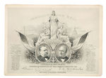 CLEVELAND/ HENDRICKS JUGATE 1885 “INAUGURATION BALL” COMMEMORATIVE LARGE CARD.